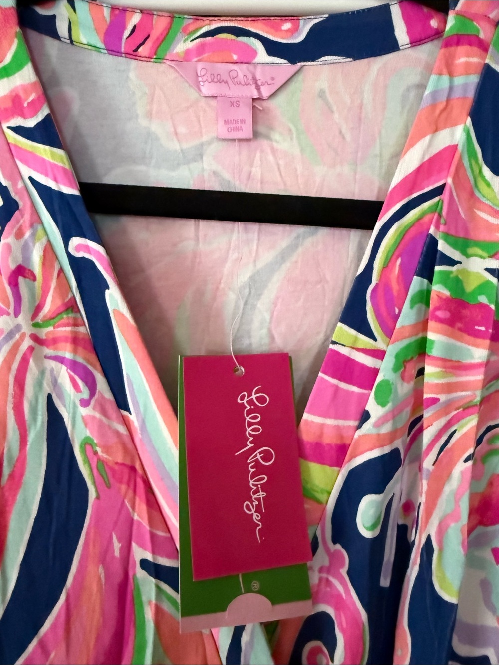 Lilly Pulitzer Tiki Wrap Romper Banana Flambe Resort Navy XS NWT Tropical Wrap - Picture 4 of 6